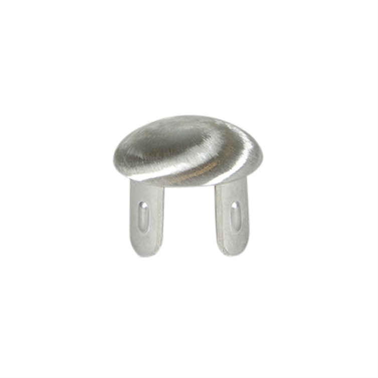 Brushed Stainless Steel Drive-On Oval Top Type H End Cap with .120" Wall for 1.50" Dia Tube 3262D