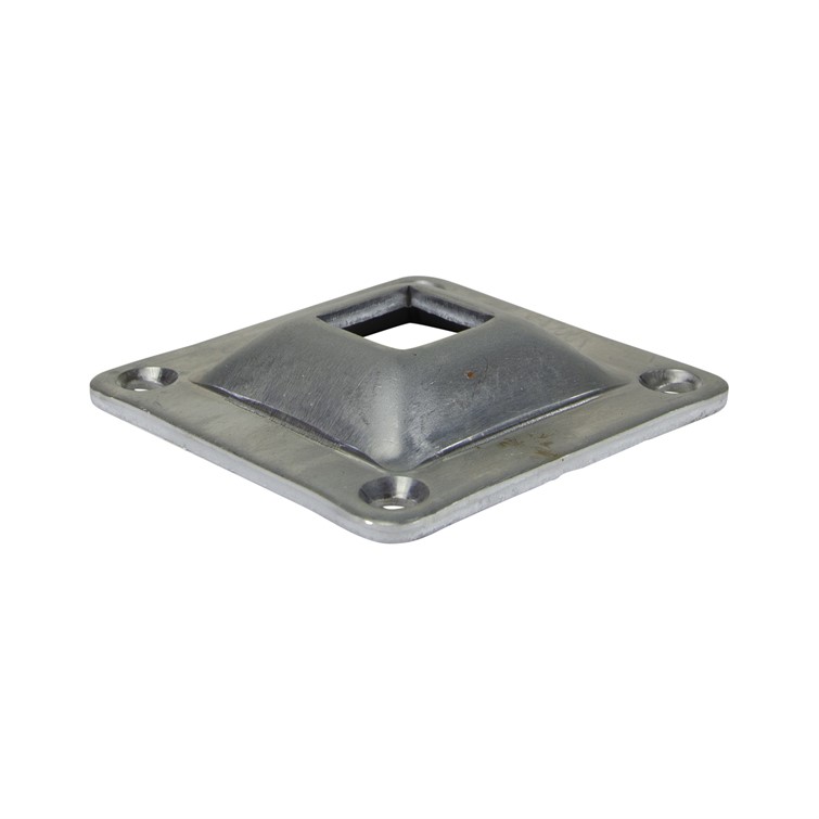 Aluminum Square Flange for 1" Square Tube with 3.75" Square Base and Four Countersunk Holes 8042